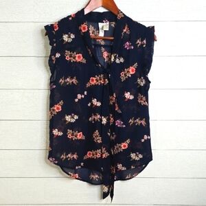MIDNIGHT SKY | FLORAL BLOUSE